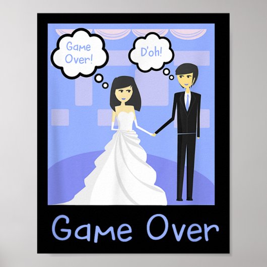 Game Over Funny Bride Groom Poster (Voorkant)
