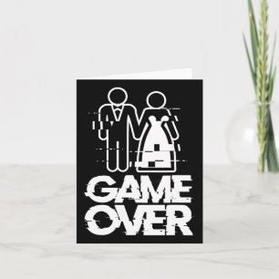 Game Over Glitch Bruid Bruidegom Grappig Huwelijk Kaart