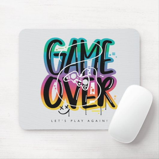 Game over graffiti joystick gamer muismat (Met muis)