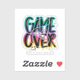 Game over graffiti joystick gamer sticker