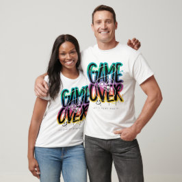 Game over graffiti joystick gamer t-shirt