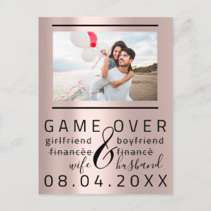 Game Over Grappige Bewaar De Datum Koppel Foto Briefkaart