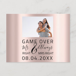Game Over Grappige Save The Date Huwelijksfoto Briefkaart