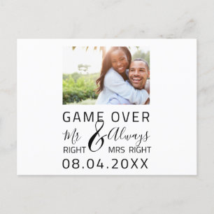 Game Over Grappige Save The Date Huwelijksfoto Briefkaart