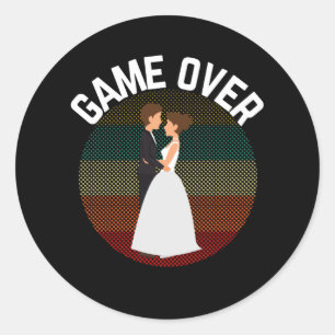 Game over Groom om grappige bruiloft te zijn Ronde Sticker