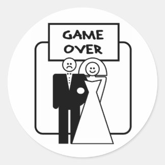 'Game Over' huwelijk Ronde Sticker