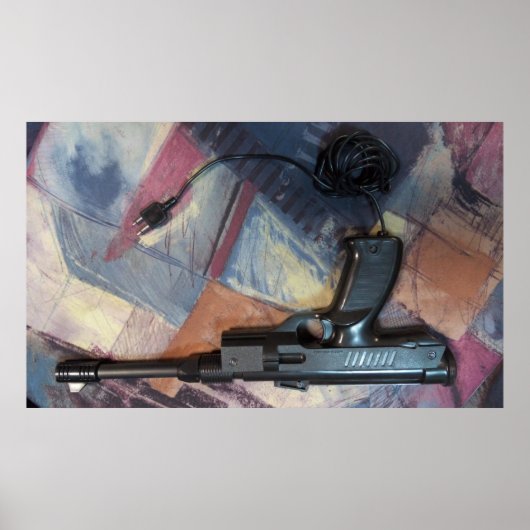 Game over in de arcade, Gamer Pistool Poster (Voorkant)