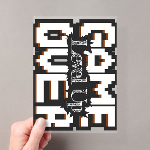 Game Over, Level Up: Gepixelde Retro Gamewereld Acryl Uitnodigingen