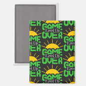 Game Over, Level Up: Retro Pixel Blok Avontuur Magneet (Voorkant / Achterkant)
