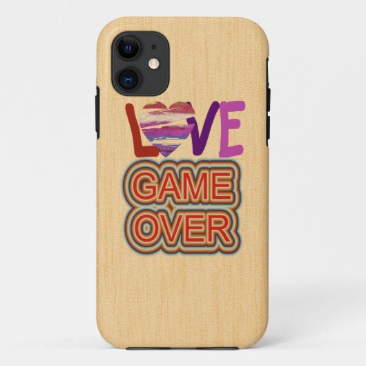 Game Over Love en Heart Case-Mate iPhone Case (Achterkant)
