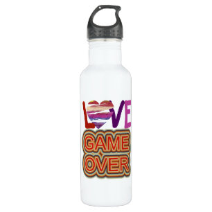 Game Over Love en Heart Waterfles