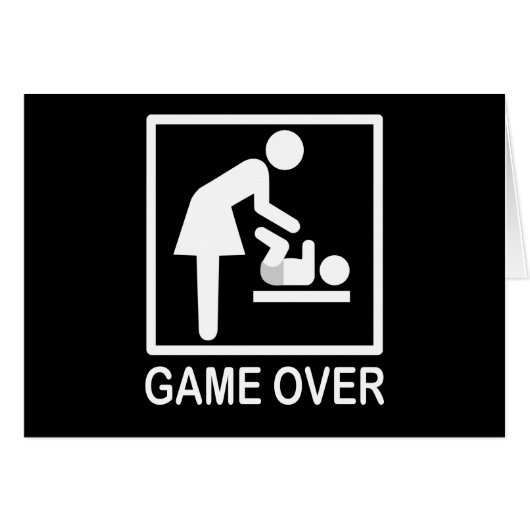 Game over mam Funny Black en White Pictogram (Voorkant Horizontaal)