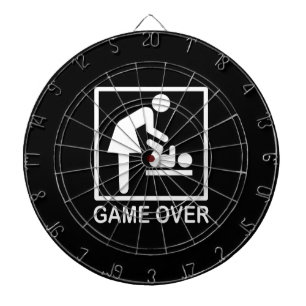 Game over mam Funny Black en White Pictogram Dartbord