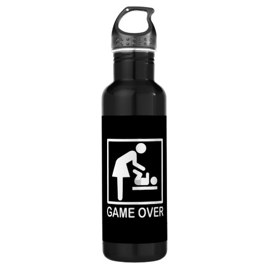Game over mam Funny Pictogram Waterfles (Voorkant)