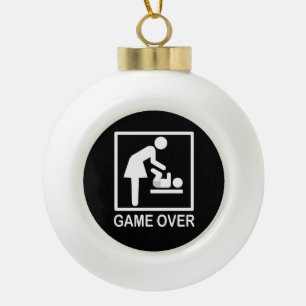 Game over mam Funny Signage Pictogram Keramische Bal Ornament
