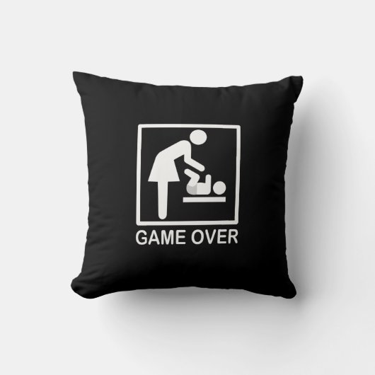 Game over mam Funny Signage Pictogram Kussen (Voorkant)