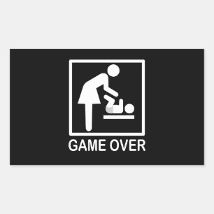 Game over mam Funny Signage Pictogram Rechthoekige Sticker