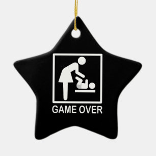 Game Over Mama Grappig Bordje Pictogram Keramisch Ornament