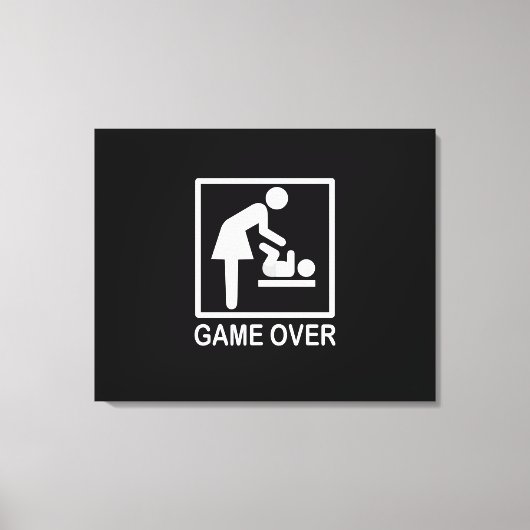 Game over mama Humoureuze signalen Canvas Afdruk (Voorkant)