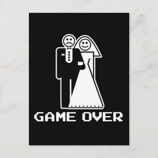 Game Over Marriage Game Over Funny T shirt Briefkaart