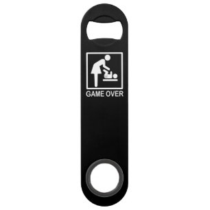 Game Over Mom Funny Black and White Pictogram