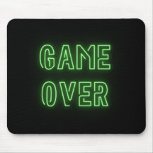 Game Over neon licht ontwerp groene video gamer