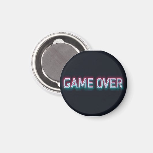 Game Over Neon Sign | Retro Glowing Arcade Design Magneet (Voorkant / Achterkant)