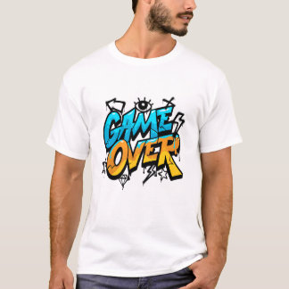 Game Over Neon Splash - Felicitatie Neon Gaming De T-shirt
