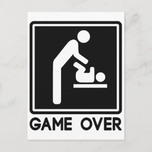 Game over New Baby voor ouders Papa Aankondigingskaart