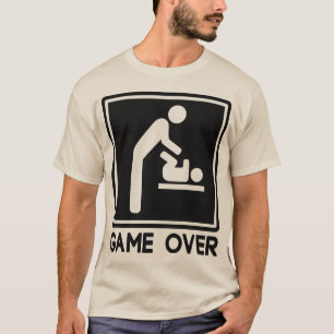 Game over New Baby voor ouders Papa T-shirt