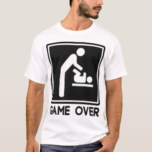 Game over New Baby voor ouders Papa T-shirt