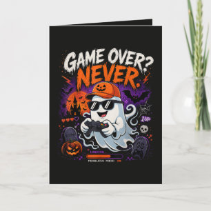 Game Over Nooit Grappige Gamer Geest Halloween Feestdagen Kaart