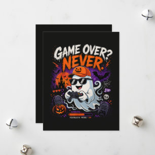 Game Over Nooit Grappige Gamer Geest Halloween Feestdagenkaart