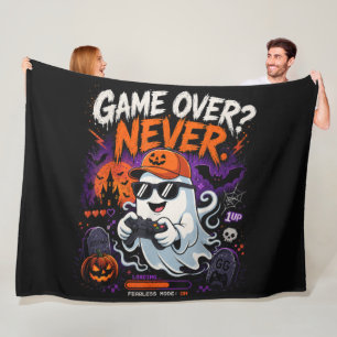 Game Over Nooit Grappige Gamer Geest Halloween Fleece Deken