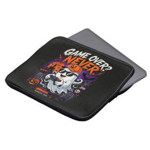 Game Over Nooit Grappige Gamer Geest Halloween Laptop Sleeve