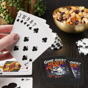 Game Over Nooit Grappige Gamer Geest Halloween Pokerkaarten
