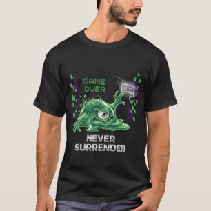 Game Over Nooit Overgeven Retro Gaming T-shirt   F
