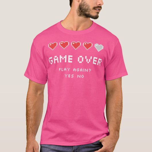 Game over Play opnieuw T-shirt (Voorkant)