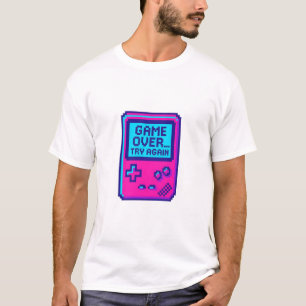Game Over Probeer Opnieuw – Retro Pixel Gamer  T-shirt