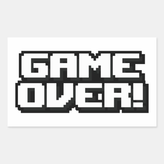 Game over rechthoekige sticker (Voorkant)