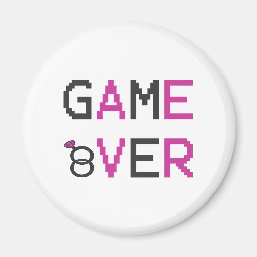 Game over ring trouwen magneet (Voorkant)