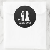 Game over ronde sticker (Tas)
