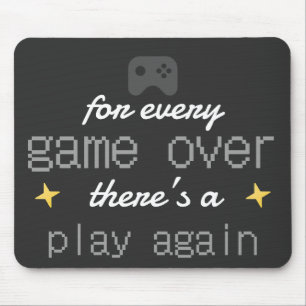 Game Over Speel Opnieuw Gamer Citaat Muismat