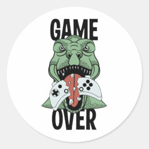 Game over T-Rex Dinosaur videokamers' Ronde Sticker