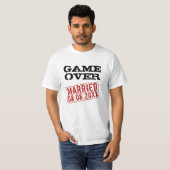 Game Over t-shirt drôle avec timbre date mariage (Devant entier)