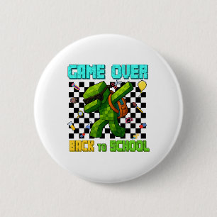 Game Over Terug naar school Gamer Grappige kindere Ronde Button 5,7 Cm