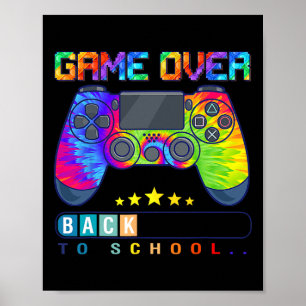 Game Over Terug naar School Leuk Kinder Eerste Dag Poster