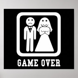 Game Over   Verlovingscadeau voor vrijgezellenfees Poster