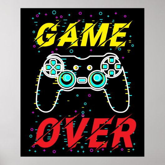 Game Over Video Game Controller Poster (Voorkant)