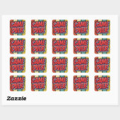Game over. vierkante sticker (Vel)